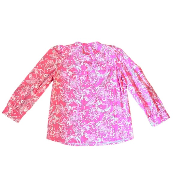 Lilly Pulitzer x Goop Paltrow Floral Blouse Pink and White Women’s Size XXS - Picture 7 of 10